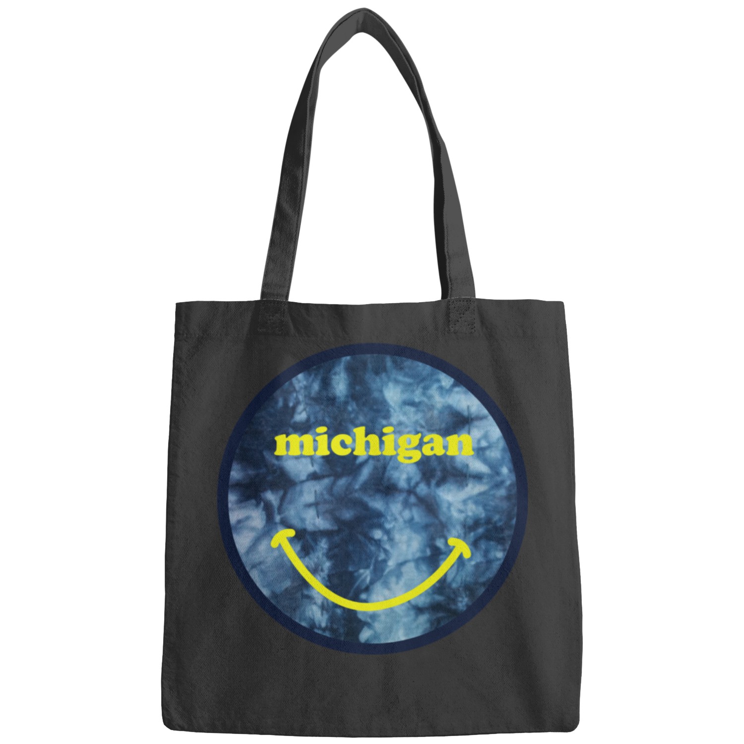 Tie Dye Black & White Smile Bag with Patches main image 0