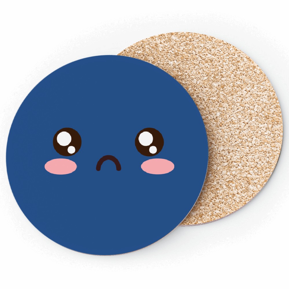 CUTE ANIME JAPANESE EMOJIEMOTICON SAD FACE Coasters