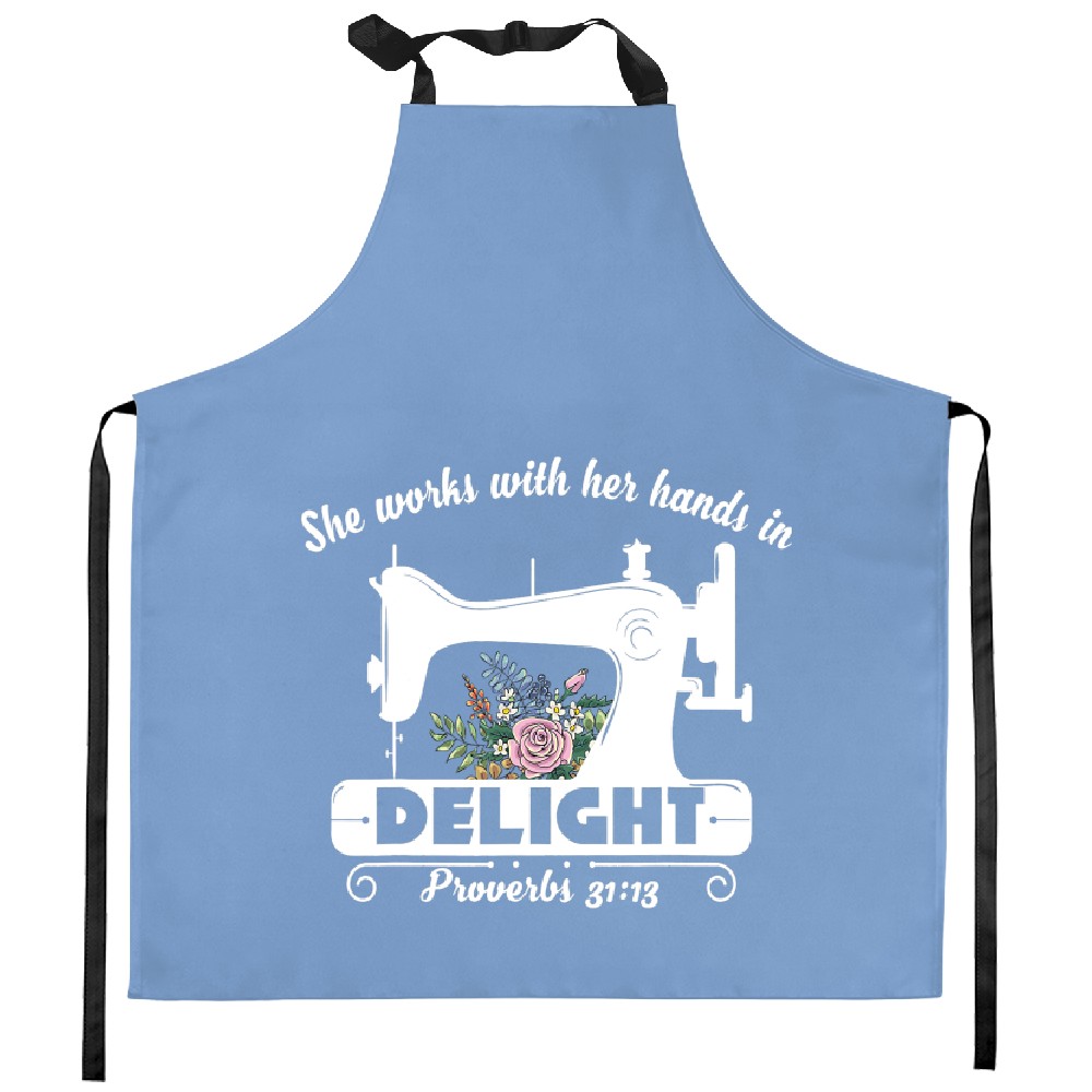 Sewing Machine Bible Christian Quote Sewer Quilter Kitchen Aprons
