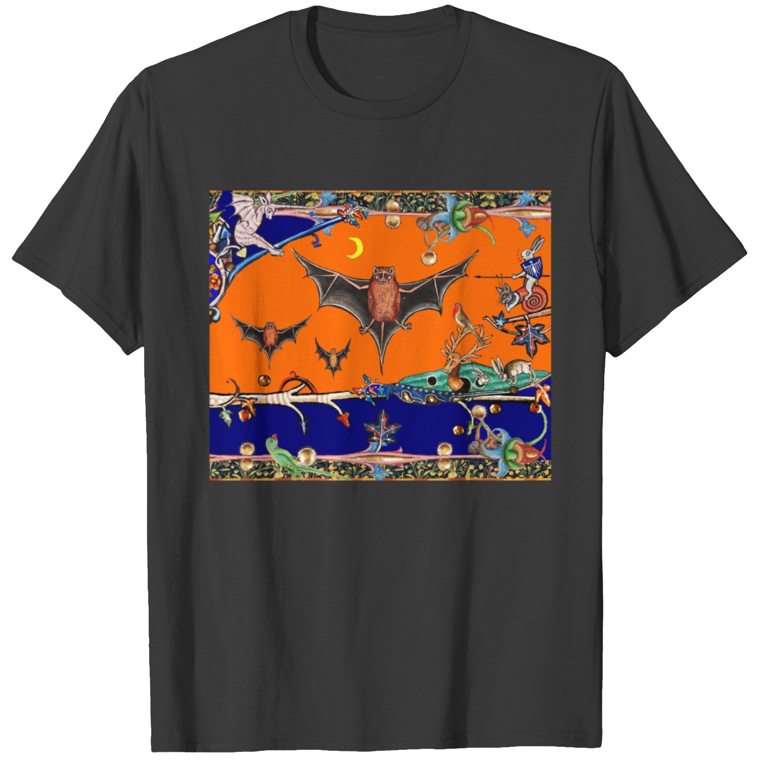 T-shirt CELESTIA 'a Cave Full Of Bats' - Noir, Taille XL - Gildan - Neuf Sans étiquettes