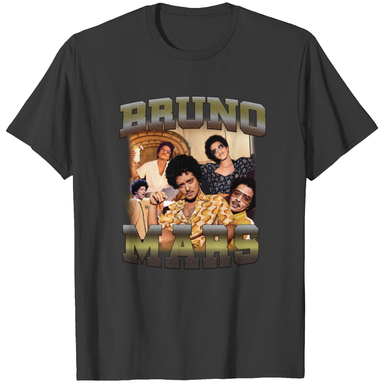 Startee Apparel BRUNO MARS Band T-shirt (Men's size M) cotton black type Vintage Second Hand