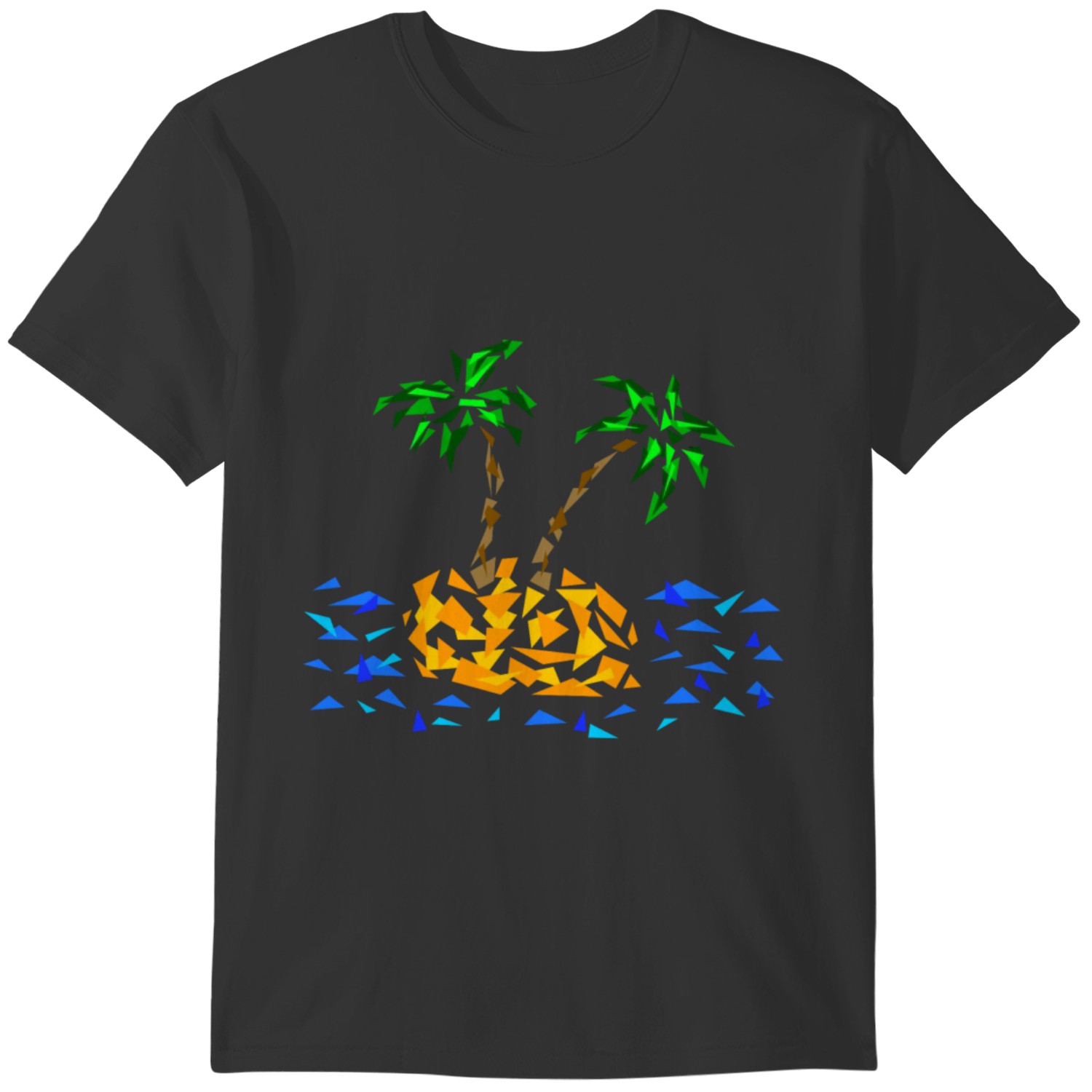 T-shirt Homme Motif Coucher De Soleil Plage Palmiers Relax - 100% Coton - Tailles M à 2XL