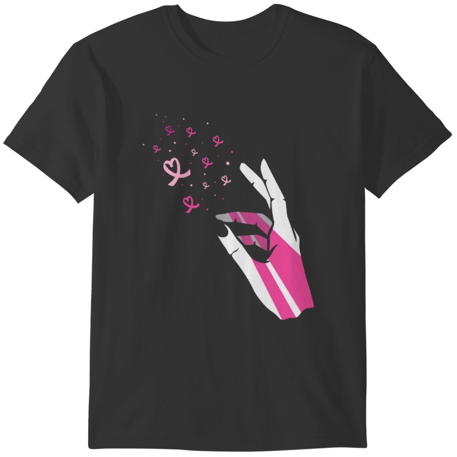 T-shirt Octobre Rose – Sensibilisation Cancer Du Sein, Col Rond, Manches Courtes, Grande Taille Disponible