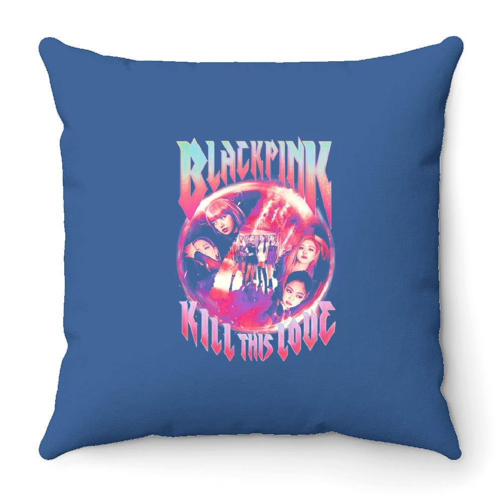 BLACKPINK Vintage 90s Throw Pillows, Hip Hop Throw Pillows, Blackpink