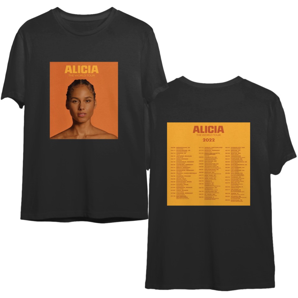 HOT Alicia Keys The World Tour 2022 T Shirt, Vtg Concert Tour 2022 T-Shirt