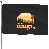 Welcome to Derry - IT Terror Movie Book - Horror Killer Clown House Flags