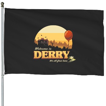 Welcome to Derry - IT Terror Movie Book - Horror Killer Clown House Flags