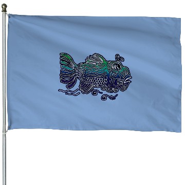 Jerry Garcia Art House Flags- Fish- Jerry's Art  House Flags.