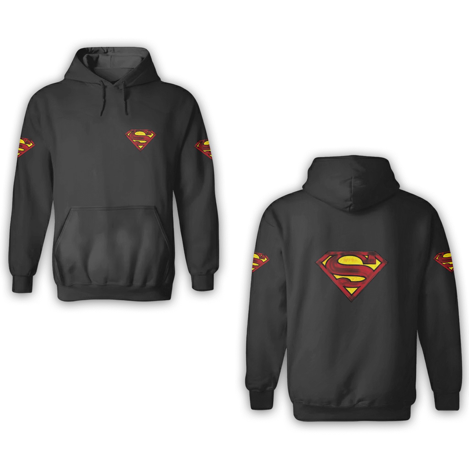 Superman Charcoal Shield 3d Hoodies