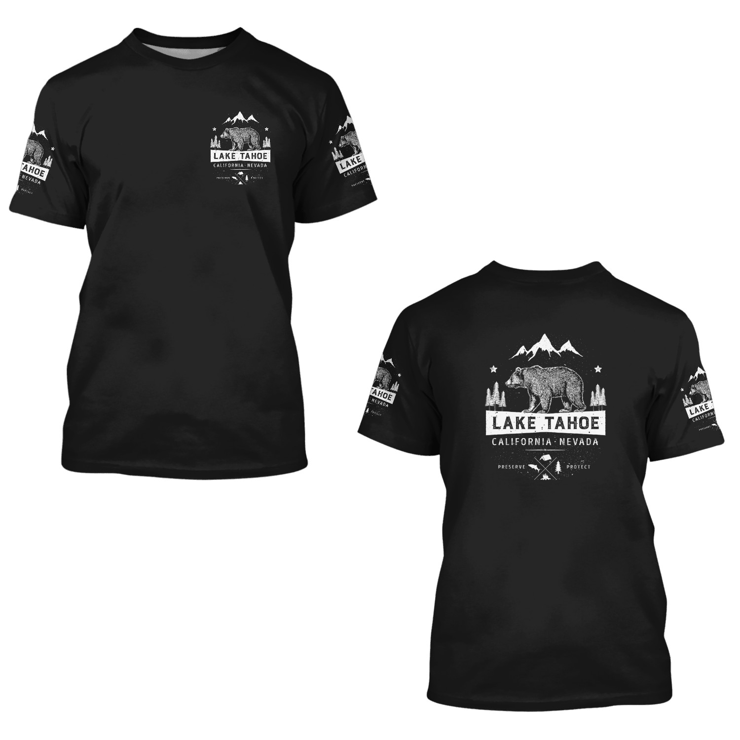Lake Tahoe California Nevada Vintage Bear 3d T Shirts