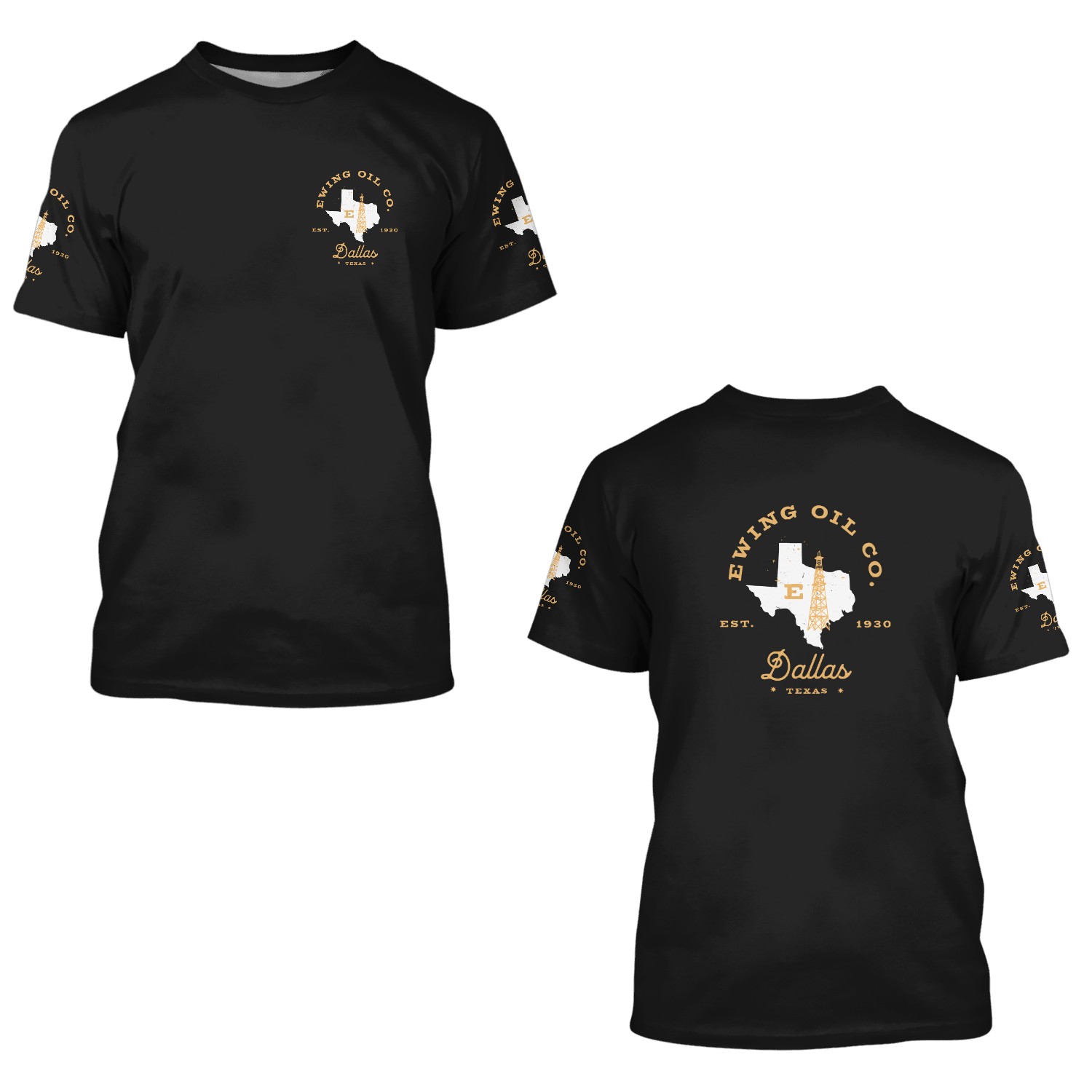 Ewing Oil Co. Dallas, Texas - Est. 1930 3d T Shirts