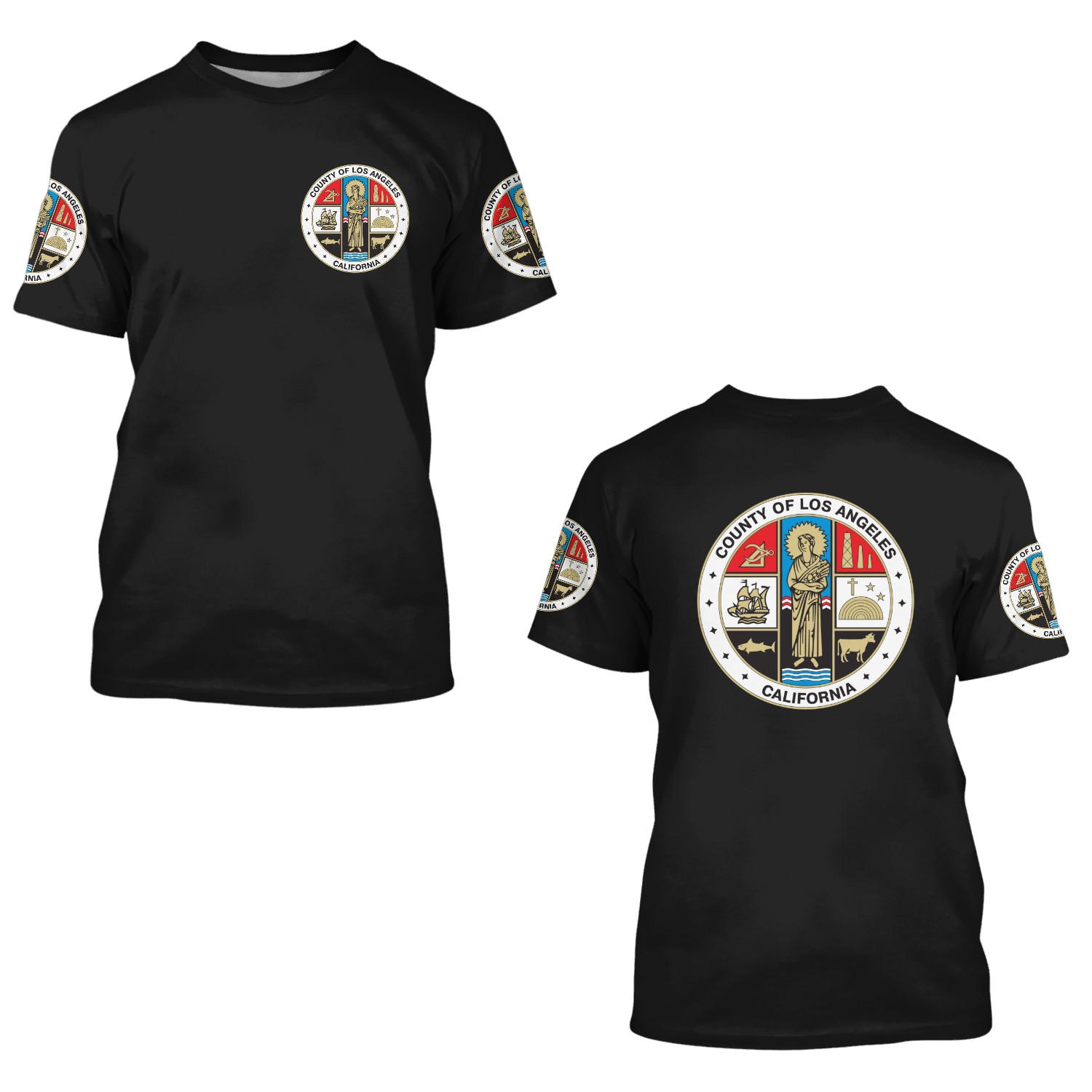 County Of Los Angeles Seal Polo 3d T Shirts