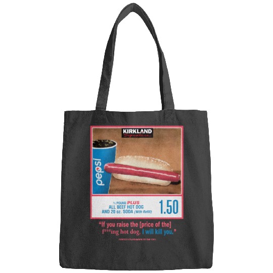 Vintage 1.50 Costco Hot Dog & Soda Combo With Quote Bags, Hot Dog Bags