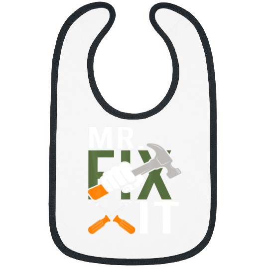 mens funny mr fix it father and son family matching father day Bibs