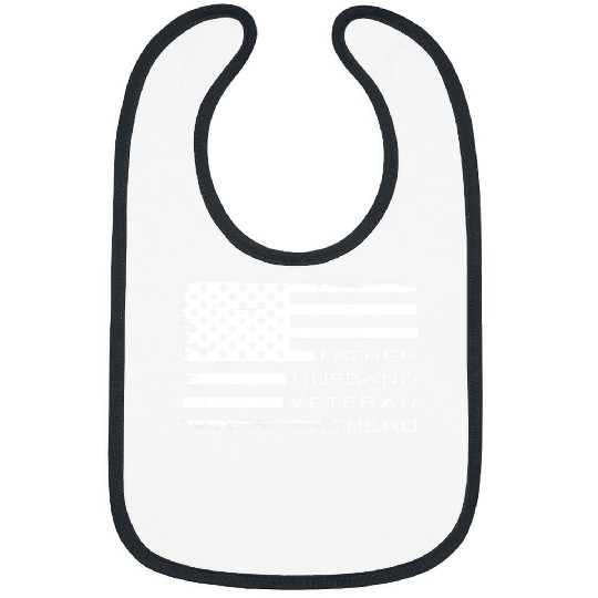 mens father husband veteran hero fathers day retired military dad Bibs