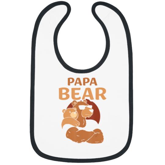 papa bear bears animal pun lover dad father daddy father's Bibs