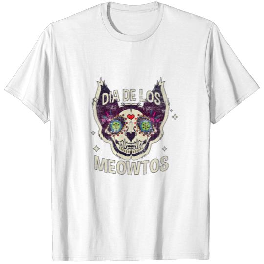 Dia De Los Meowtos Cat Dia De Los Muertos Vintage Camisetas Clásicas