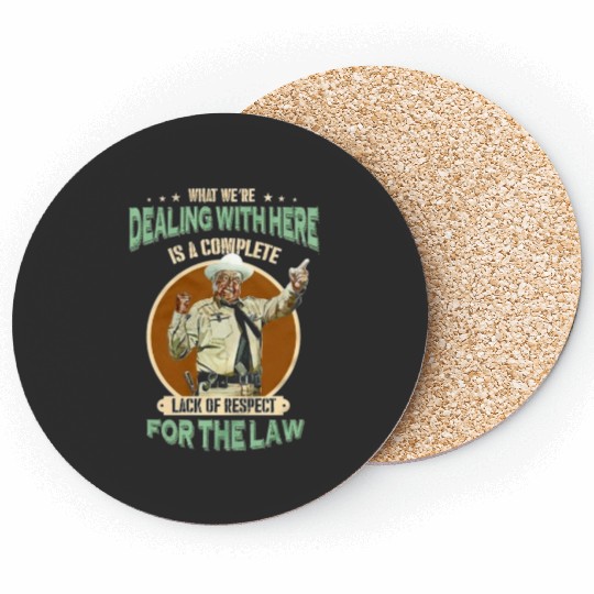 vintage retro the law Smokey the bandit smile face art   by LAYA-giftshop Coasters