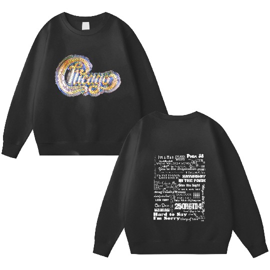 Chicago Album Cover Concert Tracklist Double Sided Sweatshirts | Chicago Band Double Sided Sweatshirts