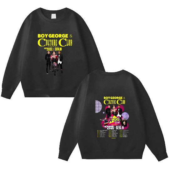 Howard Jones 2023 Tour Double Sided Sweatshirts, Boy George With Culture Club, Boy George Fan Double Sided Sweatshirts
