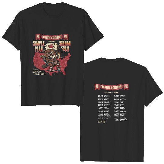Simple Plan Sum 41 The Blame Canada Tour 2022 T Shirt