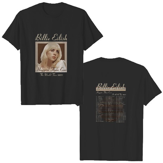 Discover Billie Eilish The Happier Than Ever World Tour 2022 Double Sided Shirt