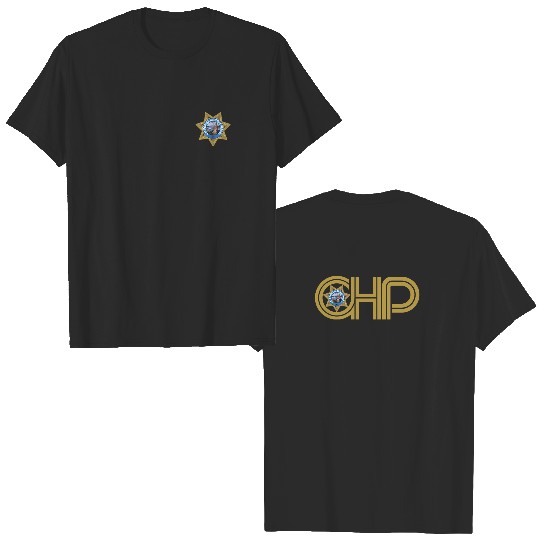 Discover New California Highway PATROL CHP CHiPs Police Department Double sided tshirt