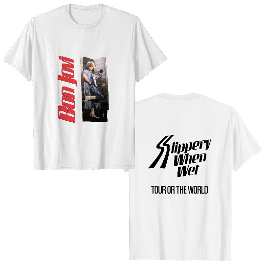 80s Bon Jovi Slippery When Wet World Tour Concert T-Shirt