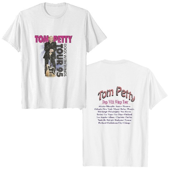 Vintage Tom Petty and The Heartbreakers 1995 Dogs with Wings Wildflowers Bootleg Concert Tour T-Shirt