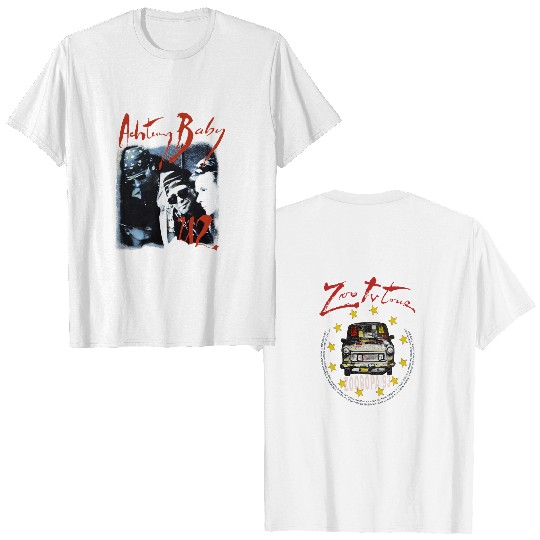 Discover 1993 U2 Achtung Baby ZooRopa Album promo T-Shirt, U2 Rock band Shirt, U2 Zoo TV Tour 1993 T-Shirt