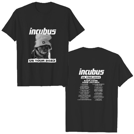 Incubus Band US Summer Tour 2023 Double Sided T Shirts