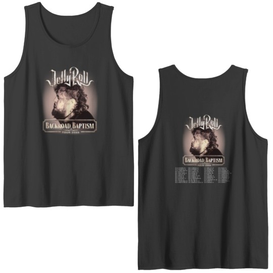 Jelly Roll 2023 Tour Double Sided Tank Tops, Jelly Roll Backroad Baptism 2023 Tour Double Sided Tank Tops
