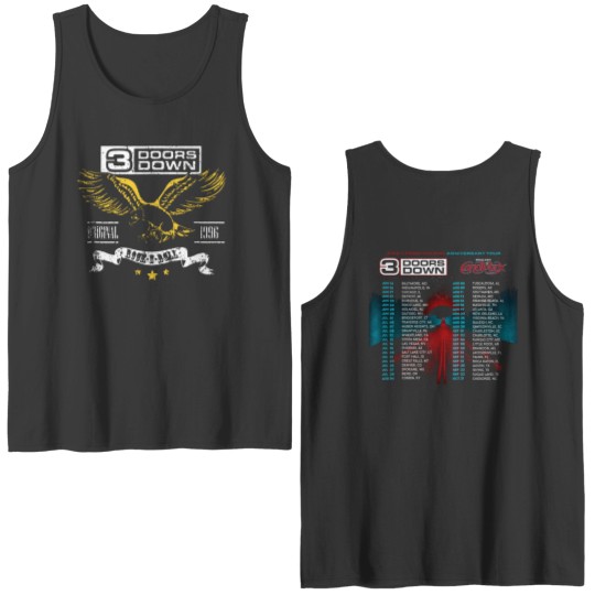 3 Doors Down Band Double Sided Tank Tops, Away From the Sun Anniversary Tour 2023 Double Sided Tank Tops