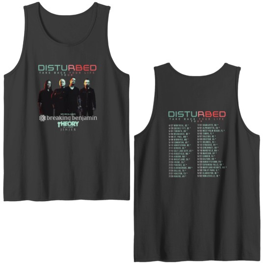 Vintage Disturbed Tour Double Sided Tank Tops Take Back Your Life Tour Double Sided Tank Tops Disturbed Tour 2023 Double Sided Tank Tops