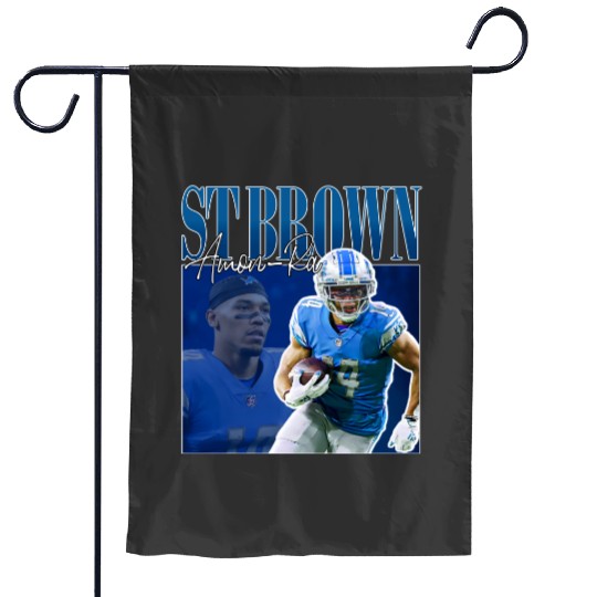 Discover Limited Amon-Ra St. Brown Garden Flags Vintage 90s #14/Wide Receiver Oversize Garden Flags