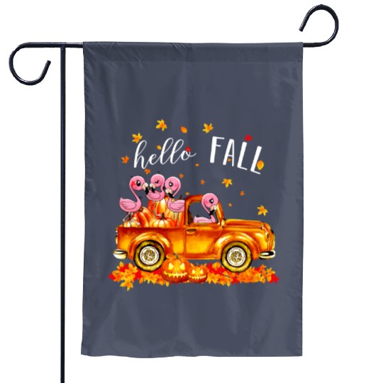 Discover Pink Flamingo Drive Car Hello Fall Happy Halooween Gift wild Flamingos Garden Flags