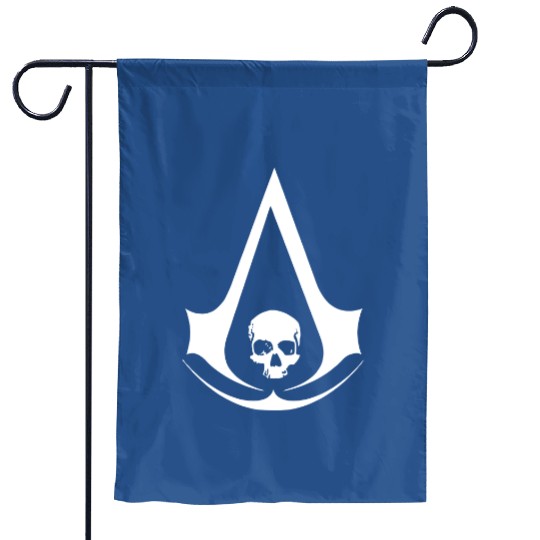 Discover Xtees - Mens Assassin's Creed 4 Black Flag Pirate Skull Logo Garden Flags