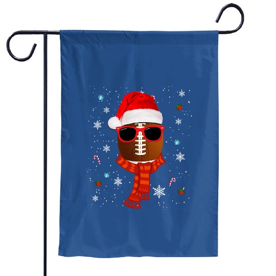 Football American Christmas Football Ball Santa Hat Xmas Boys Men Team Sport 10 Garden Flags