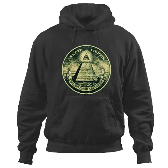 Discover All seeing eye, pyramid, dollar, freemason, god Hoodies