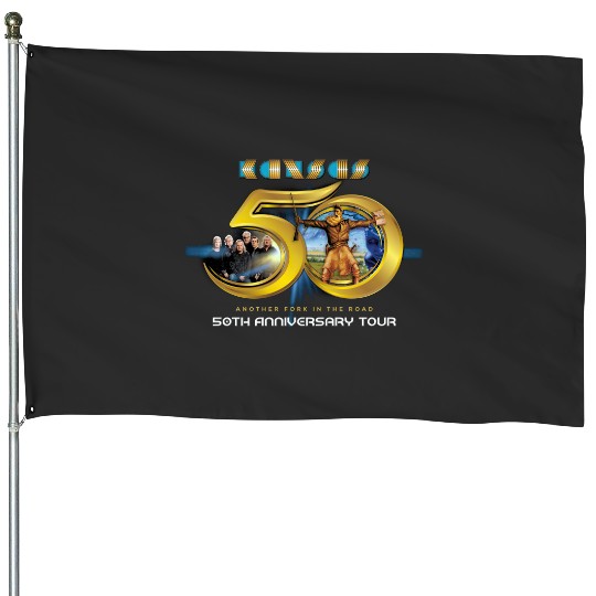 Kansas Rock Band 50th Anniversary Tour 2023, Kansas Band 2023 Tour, Another Fork In The Road House Flags