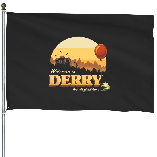 Discover Welcome to Derry - IT Terror Movie Book - Horror Killer Clown House Flags