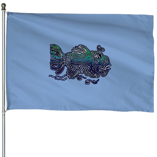 Jerry Garcia Art House Flags- Fish- Jerry's Art  House Flags.