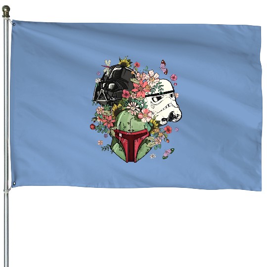 Darth Vader Stormtrooper Boba Fett Floral Flower 4th May Retro House Flags