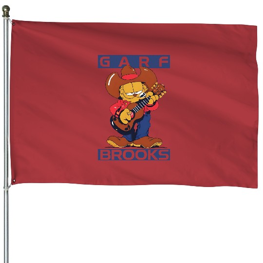 Garfield Garf Brooks House Flags, Garfield Movie House Flags, Garfield Cowboys House Flags