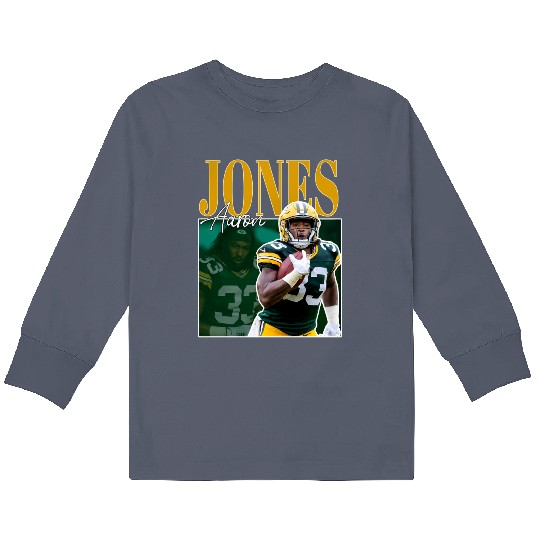 Discover Limited Aaron Jones Kids Long Sleeve T Shirts Vintage 90s #33/Runningback Oversize Kids Long Sleeve T Shirts
