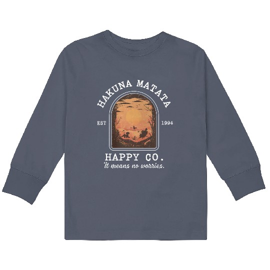 Hakuna Matata Kids Long Sleeve T Shirts, Happy Co, Retro Disney Lion King Kids Long Sleeve T Shirts, Animal Kingdom Kids Long Sleeve T Shirts