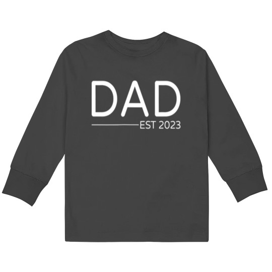 dad est 2023 first fathers day 2023 promoted to daddy Kids Long Sleeve T-Shirts