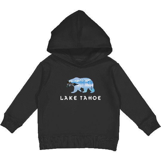 Discover California Grizzly Bear Lake Tahoe Kids Pullover Hoodies