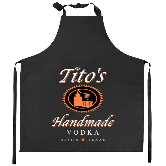 Tito's Handmade Vodka Kitchen Aprons, Vodka Kitchen Aprons, Vodka Alcohol Kitchen Aprons