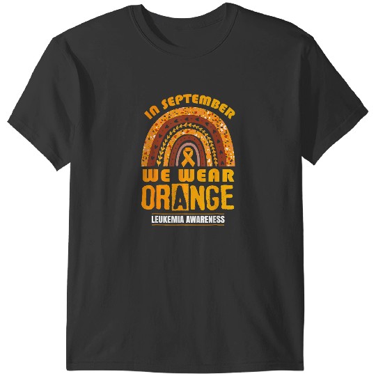 Discover In September We Wear Orange Rainbow Leukemia Cancer T-Shirts